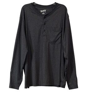Duluth Trading Co Men Standard Fit Long Sleeve Henley Shirt Dark Gray Size XL